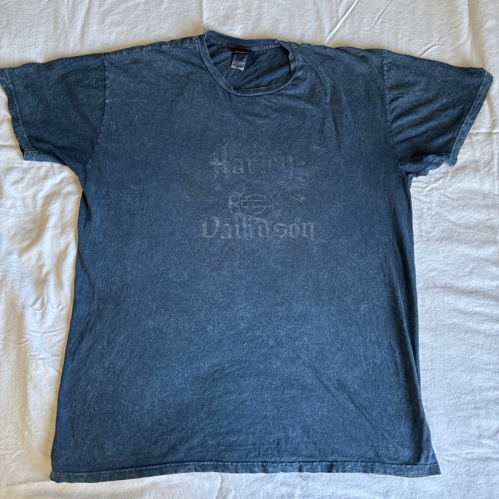 HARLEY DAVIDSON Shop T-Shirt Men's 2X Corona California Distressed Blue